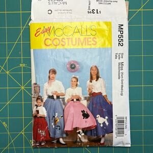 McCall's COSTUMES MP552 Poodle Skirt Sock Hop Costume Xs-Lrg Misses Complete